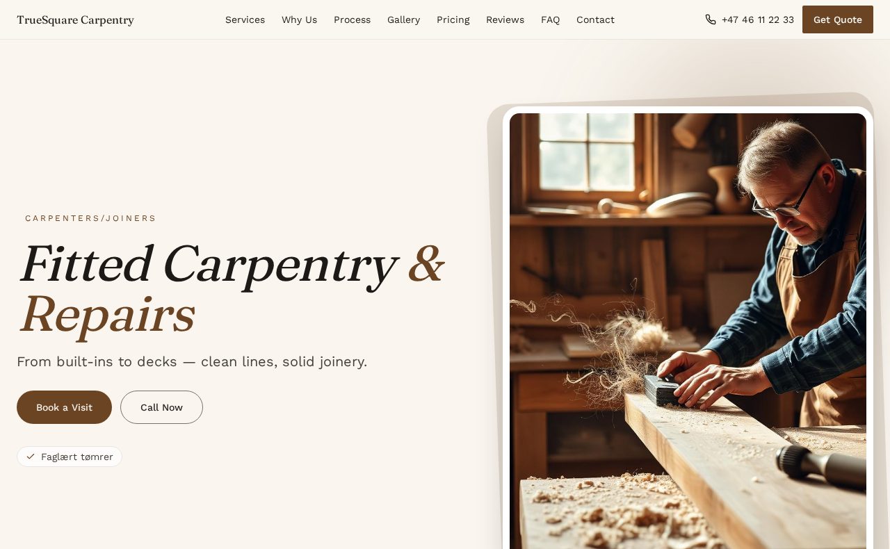 Carpenter website built by IndustrySites Pro